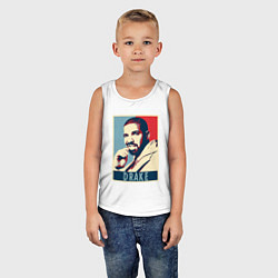 Майка детская хлопок Drake obey, цвет: белый — фото 2