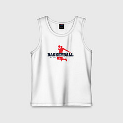 Майка детская хлопок Баскетбол моя жизнь, цвет: белый