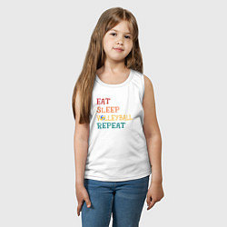Майка детская хлопок Eat sleep volley, цвет: белый — фото 2