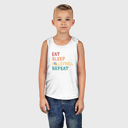 Майка детская хлопок Eat sleep volley, цвет: белый — фото 2