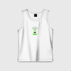 Майка детская хлопок To the Moon - корова и НЛО, цвет: белый