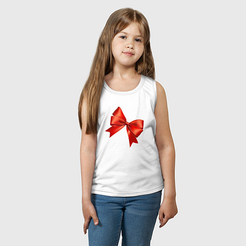 Детская майка Красный бантик / Белый – фото 3