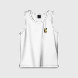 Майка детская хлопок Две горящие свечи на подсвечнике в темноте, цвет: белый