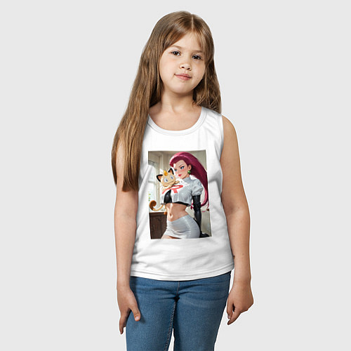 Детская майка Джесси и Мяут - команда Р: Покемоны / Белый – фото 3