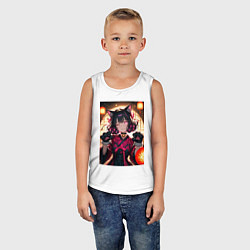 Майка детская хлопок Девушка-кошка с мягкими лапами, цвет: белый — фото 2