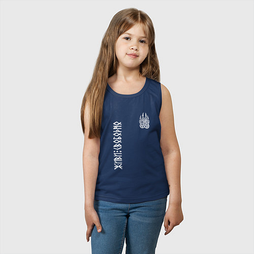 Детская майка Символ волчья лапа - живи свободно / Тёмно-синий – фото 3