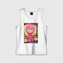 Майка детская хлопок Эми Роуз из Somic сидит с чили-догом, цвет: белый