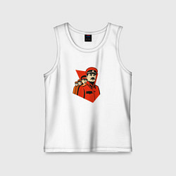 Майка детская хлопок За Родину - за Сталина, цвет: белый