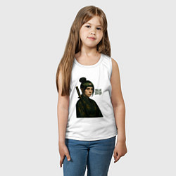 Майка детская хлопок Билли Айлиш ниндзя, цвет: белый — фото 2