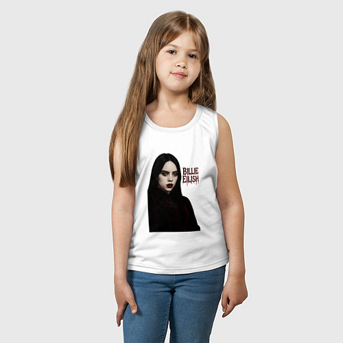 Детская майка Билли Айлиш готический стиль / Белый – фото 3