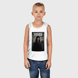 Майка детская хлопок Bones с желтыми горящими глазами, цвет: белый — фото 2