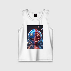 Майка детская хлопок Смайлик твоего настроения, цвет: белый