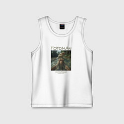 Майка детская хлопок Фоточки превыше всего - обезьяна, цвет: белый