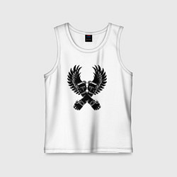 Майка детская хлопок ММА кулаки, цвет: белый