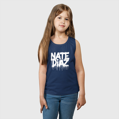 Детская майка Граффити логотип Нейт Диас / Тёмно-синий – фото 3