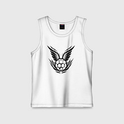 Майка детская хлопок Крылатый мяч гандбол, цвет: белый