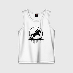 Майка детская хлопок Скакун в круге, цвет: белый