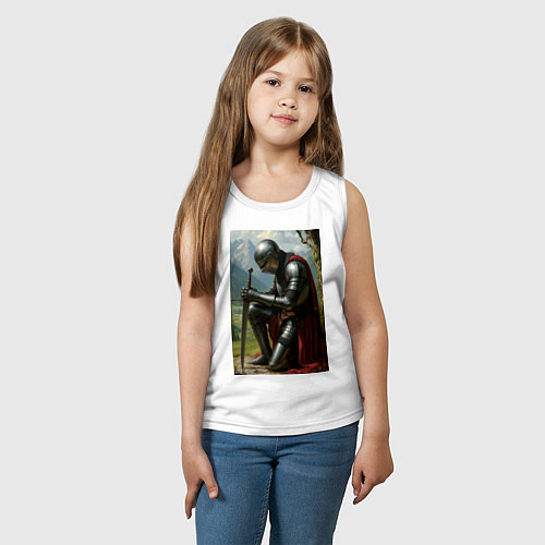 Детская майка Молитва рыцаря / Белый – фото 3