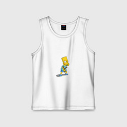 Майка детская хлопок Барт Симпсон с рогаткой, цвет: белый