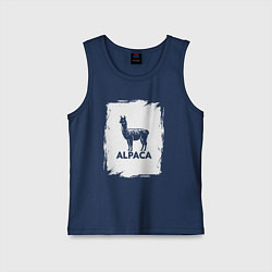 Майка детская хлопок Альпака в белом штрихе, цвет: тёмно-синий