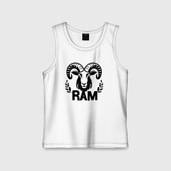 Майка детская хлопок Баран орнамент, цвет: белый