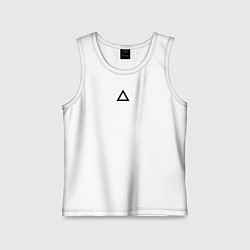 Майка детская хлопок Игра в кальмара работник треугольник белая, цвет: белый