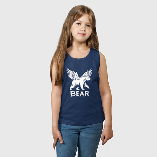 Детская майка Крылатый медведь / Тёмно-синий – фото 3