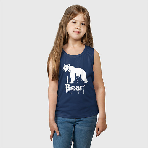 Детская майка Белый медведь краской / Тёмно-синий – фото 3