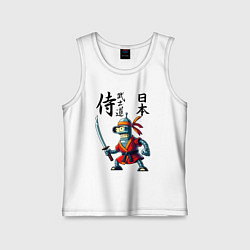 Майка детская хлопок Bender bending robot with katana - samurai, цвет: белый