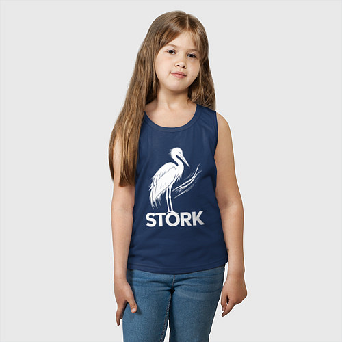 Детская майка Аист белый штрих / Тёмно-синий – фото 3