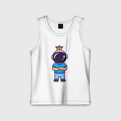 Майка детская хлопок Король космонавт, цвет: белый