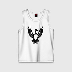 Майка детская хлопок Черная утка, цвет: белый