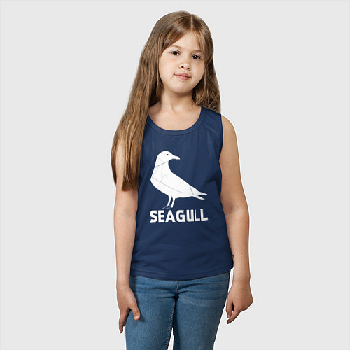 Детская майка Морская белая чайка / Тёмно-синий – фото 3