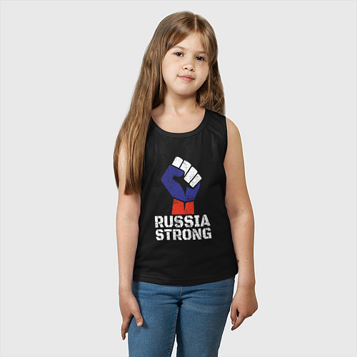 Детская майка Россия сильная / Черный – фото 3