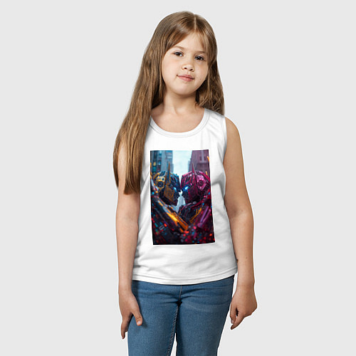 Детская майка Противостояние роботов / Белый – фото 3