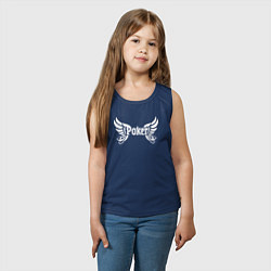 Майка детская хлопок Покер с крыльями, цвет: тёмно-синий — фото 2