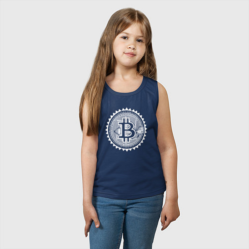 Детская майка Биткоин цифровой / Тёмно-синий – фото 3