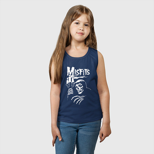 Детская майка Misfits скелет / Тёмно-синий – фото 3