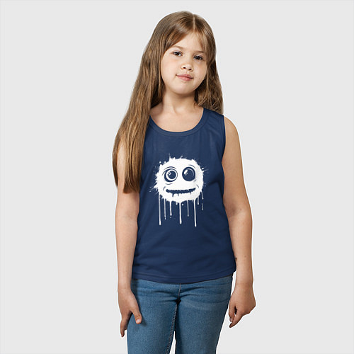 Детская майка Безумный смайл / Тёмно-синий – фото 3