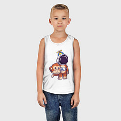 Майка детская хлопок Космонавт в костюме обезьяны, цвет: белый — фото 2