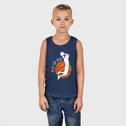 Майка детская хлопок Лети или умри, цвет: тёмно-синий — фото 2