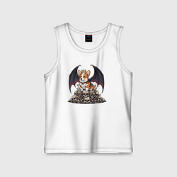 Майка детская хлопок Корги - король тьмы, цвет: белый