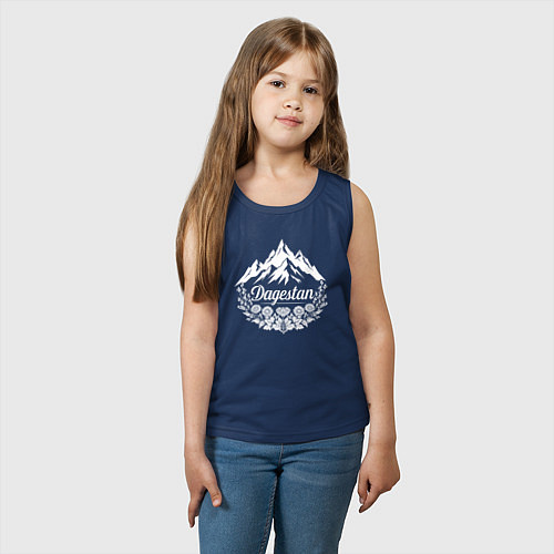 Детская майка Цветы в горах Дагестана / Тёмно-синий – фото 3
