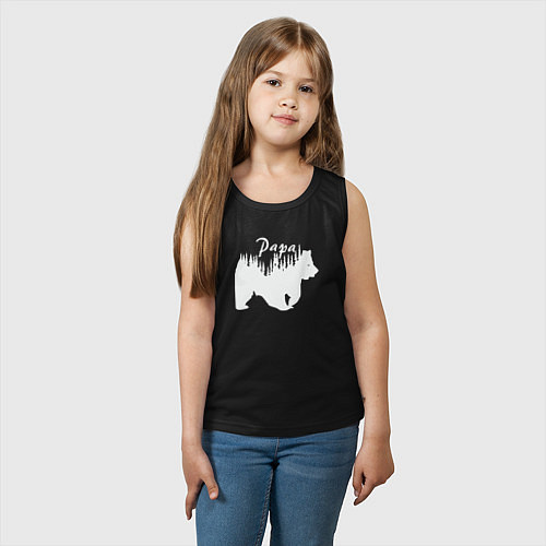 Детская майка Bear papa / Черный – фото 3
