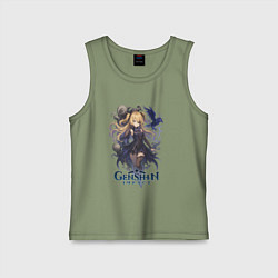 Майка детская хлопок Фишль Genshin Impact, цвет: авокадо