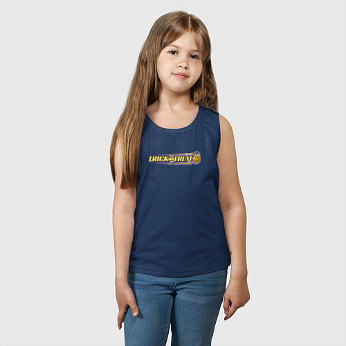 Детская майка Хэллоуин - сладость или гадость / Тёмно-синий – фото 3