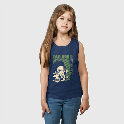 Детская майка Тандзиро Камадо клинок / Тёмно-синий – фото 3
