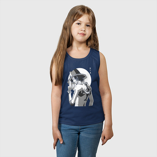 Детская майка One piece Луффи взрослый / Тёмно-синий – фото 3