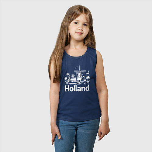 Детская майка Голландские просторы / Тёмно-синий – фото 3
