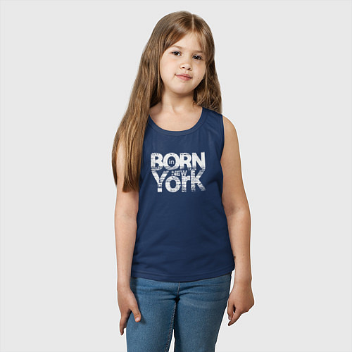 Детская майка Рождён в Нью-Йорке / Тёмно-синий – фото 3